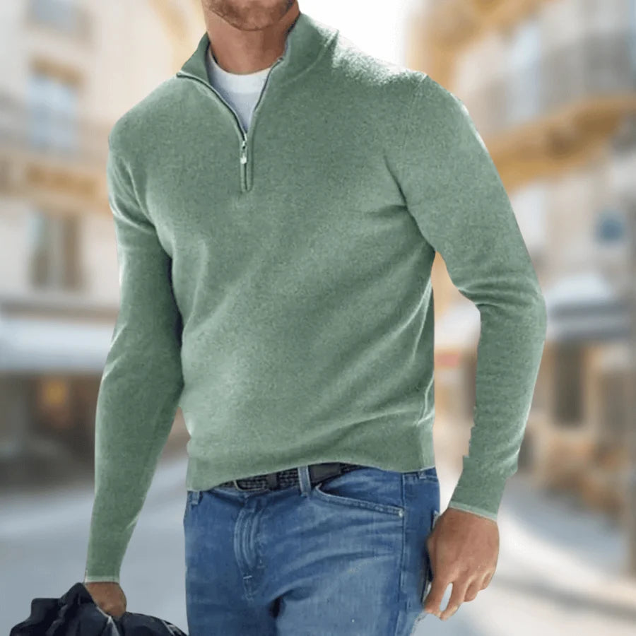 Adam | Pour Homme Pull Coupe Classique Décontracté Zip Kragen