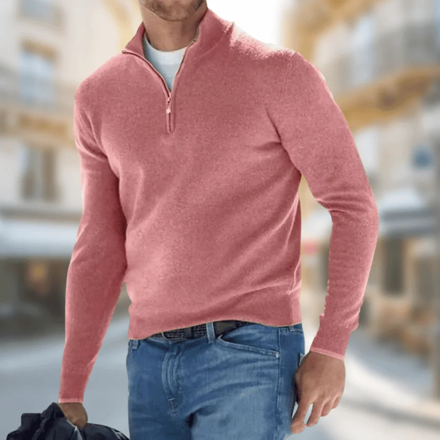 Adam | Pour Homme Pull Coupe Classique Décontracté Zip Kragen