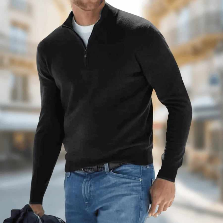 Adam | Pour Homme Pull Coupe Classique Décontracté Zip Kragen
