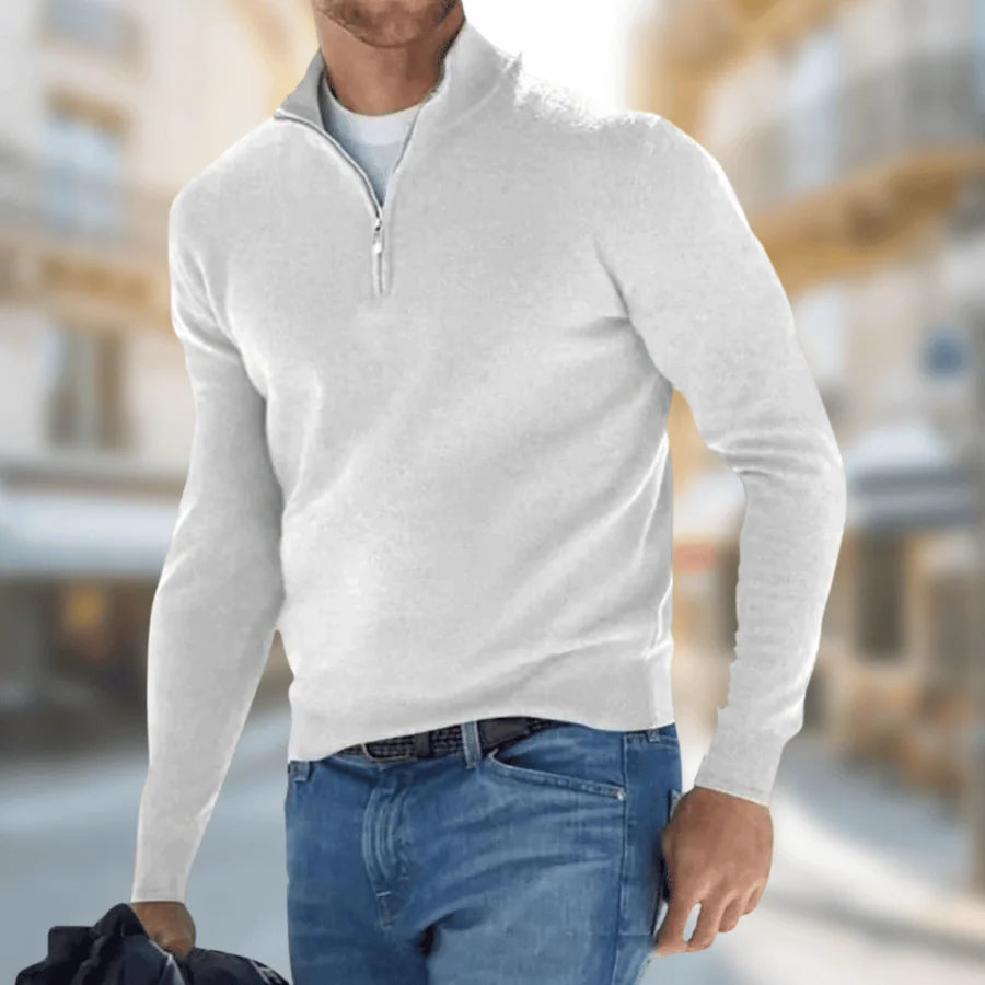 Adam | Pour Homme Pull Coupe Classique Décontracté Zip Kragen