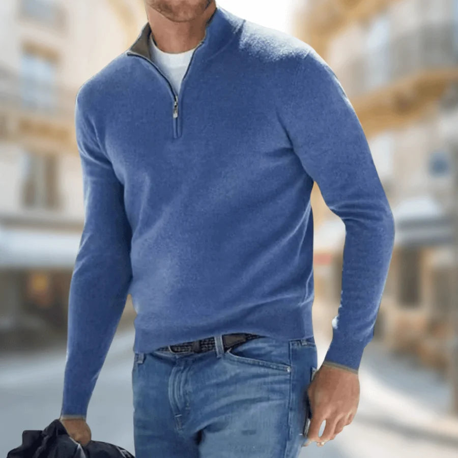 Adam | Pour Homme Pull Coupe Classique Décontracté Zip Kragen