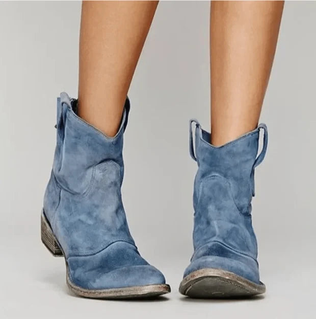 Sarah | Bottines Femme Talon Bloqué Zippé Latéral Semelle Rembourrée