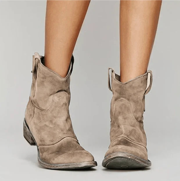 Sarah | Bottines Femme Talon Bloqué Zippé Latéral Semelle Rembourrée