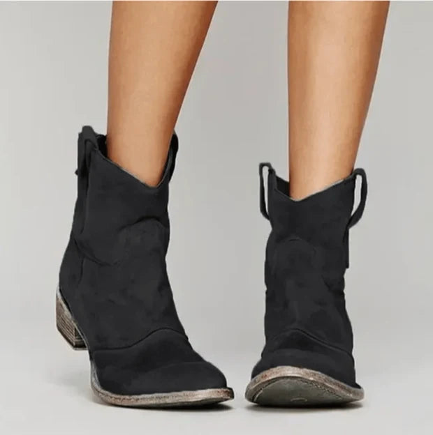 Sarah | Bottines Femme Talon Bloqué Zippé Latéral Semelle Rembourrée
