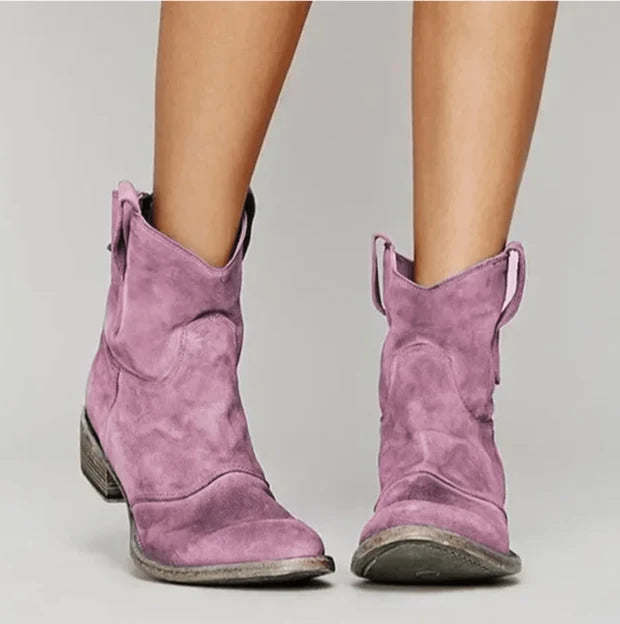 Sarah | Bottines Femme Talon Bloqué Zippé Latéral Semelle Rembourrée