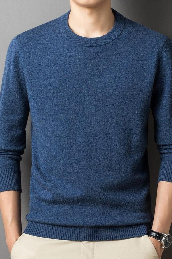 Adam | Pull-over Homme Coupe Ample Manches Longues Décontracté - Bleu