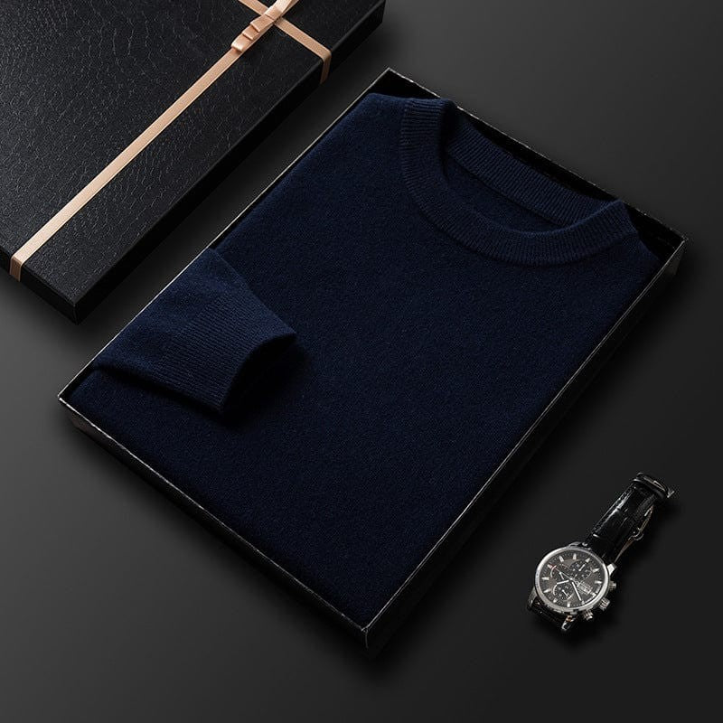 Adam | Pull-over Homme Coupe Ample Manches Longues Décontracté - Bleu Marine