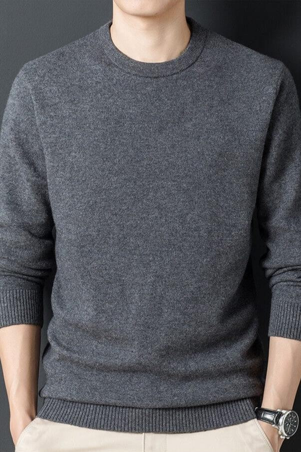 Adam | Pull-over Homme Coupe Ample Manches Longues Décontracté - Gris