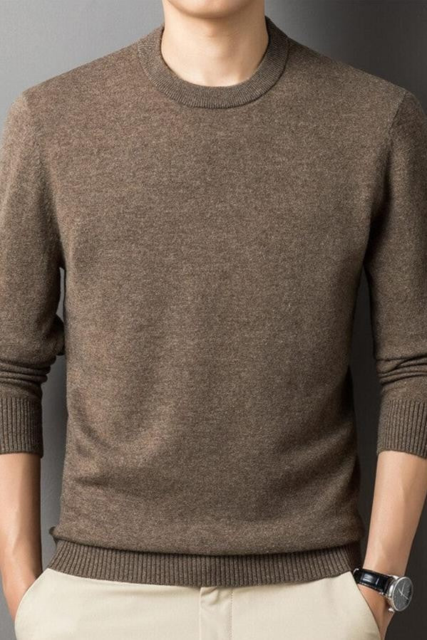 Adam | Pull-over Homme Coupe Ample Manches Longues Décontracté - Marron