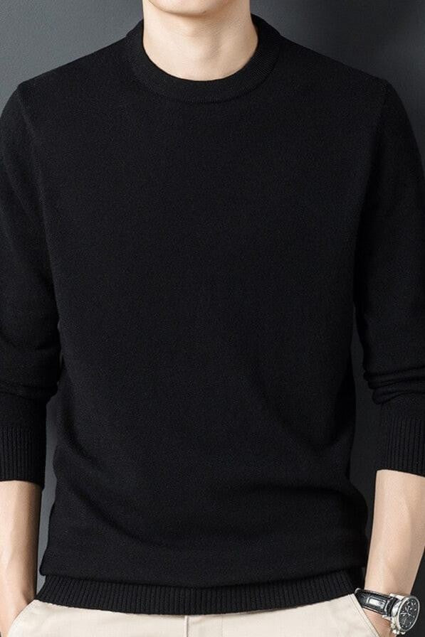 Adam | Pull-over Homme Coupe Ample Manches Longues Décontracté - Noir