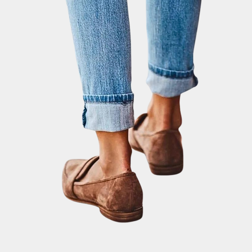 Agathe | Mocassins pour Femme Bout Pointu Enfiler Confortable - Gris