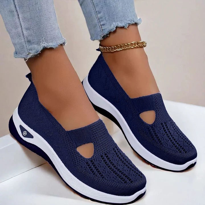 Alice | Chaussures à Enfiler Pour Femme Aérées Antidérapantes Confortables - Bleu Marine