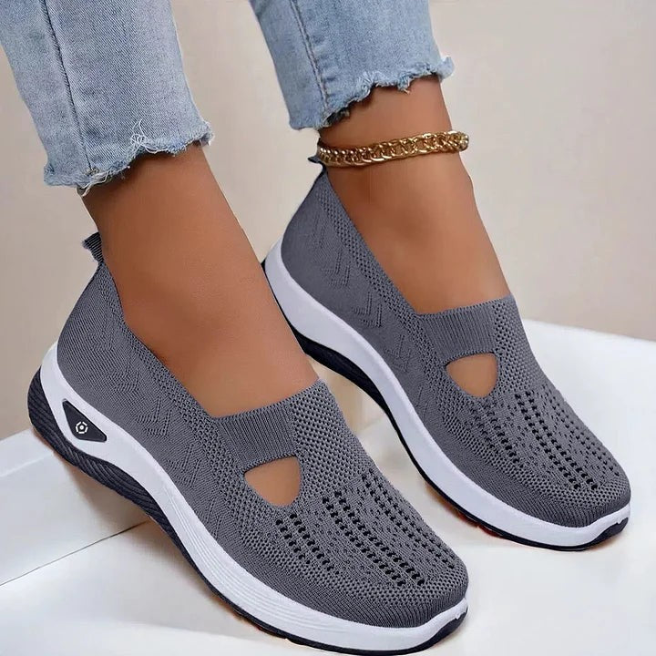Alice | Chaussures à Enfiler Pour Femme Aérées Antidérapantes Confortables - Gris Foncé