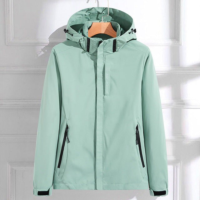 Alice | Veste Fonctionnelle pour Femme à Capuche et Fermeture Éclair - Vert Menthe