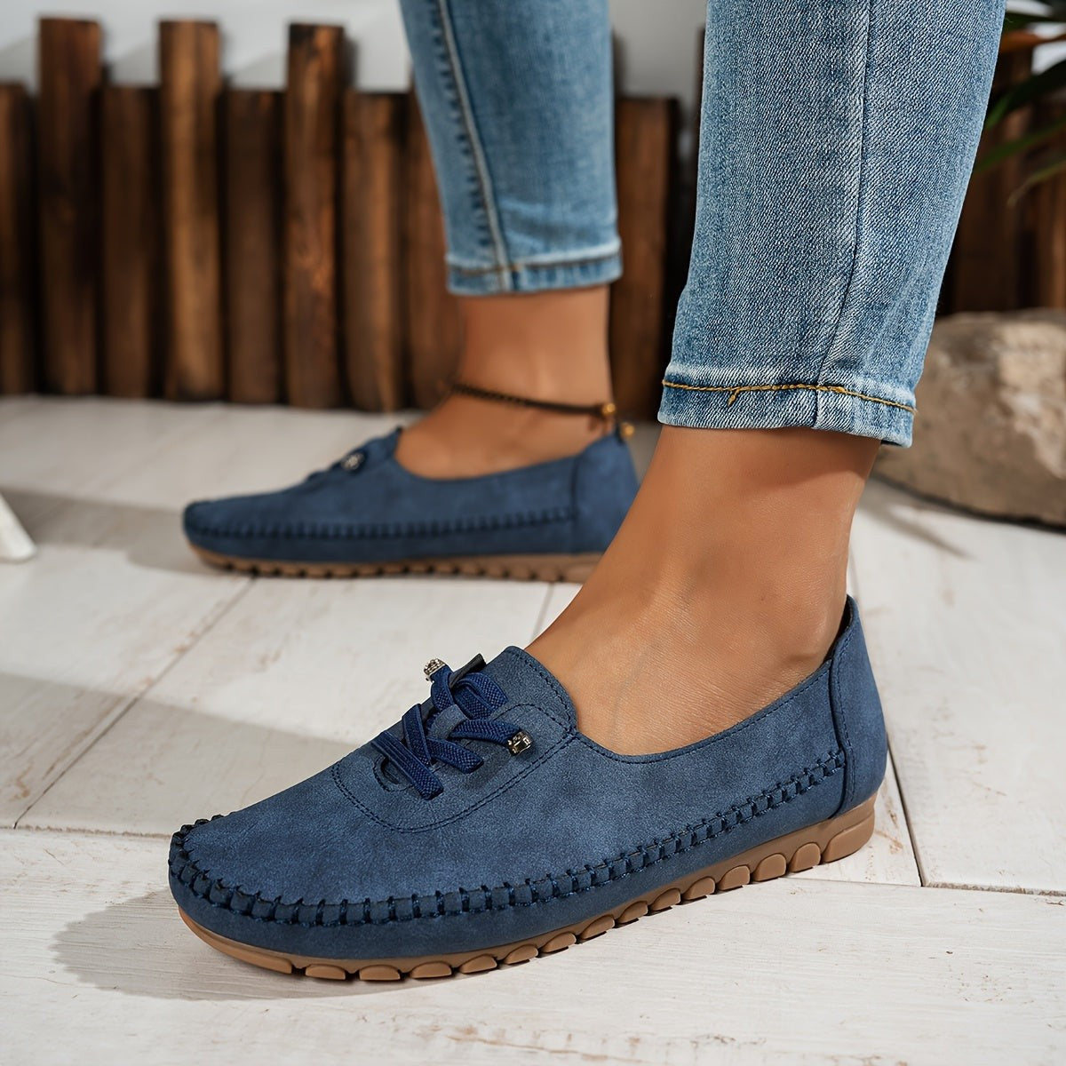 Anna | Chaussures à Enfiler Soutien Voûte Plantaire Semelle Flexible pour Femme - Bleu