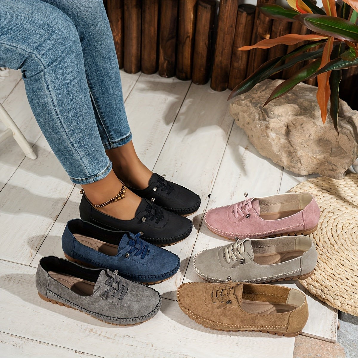 Anna | Chaussures à Enfiler Soutien Voûte Plantaire Semelle Flexible pour Femme - Gris