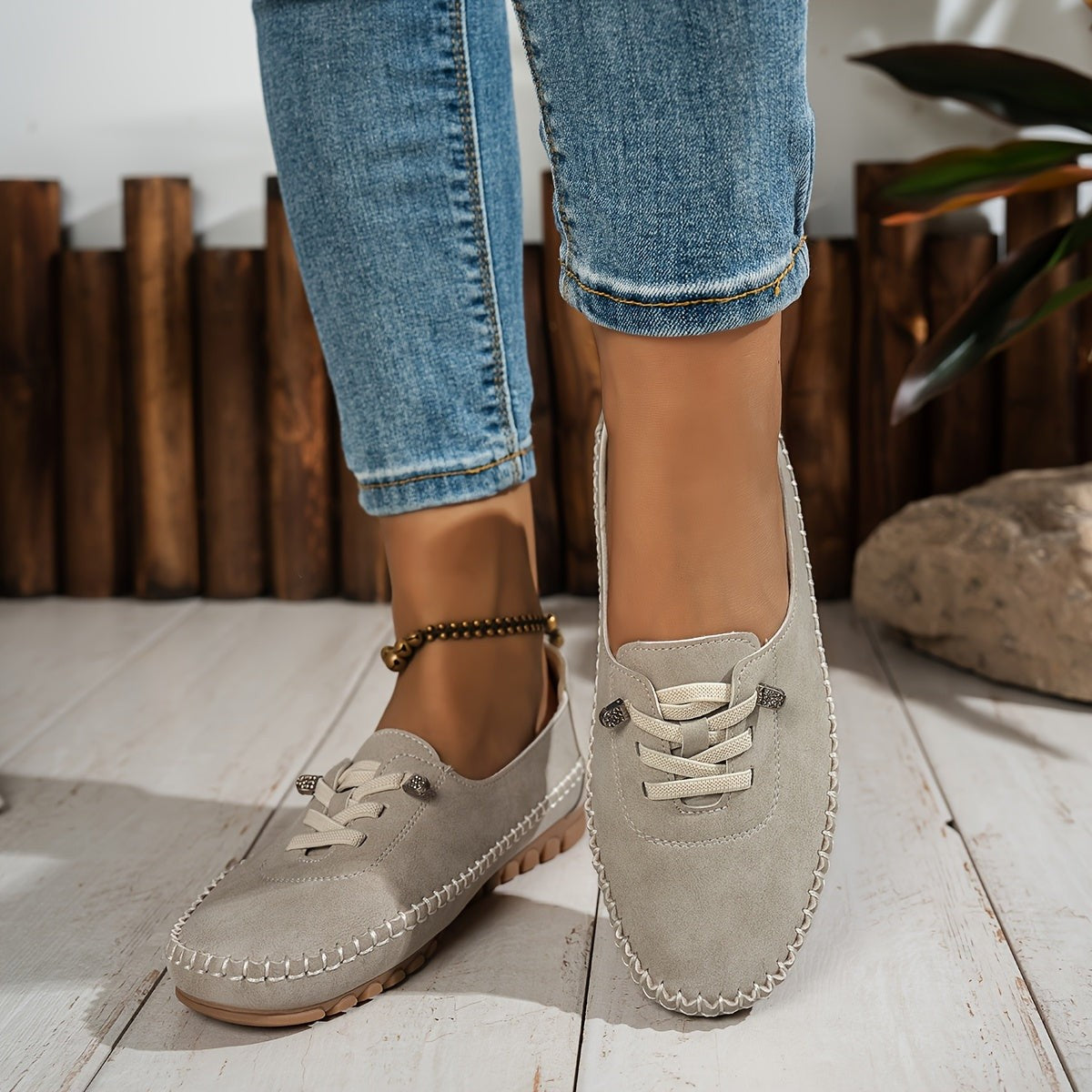 Anna | Chaussures à Enfiler Soutien Voûte Plantaire Semelle Flexible pour Femme - Gris