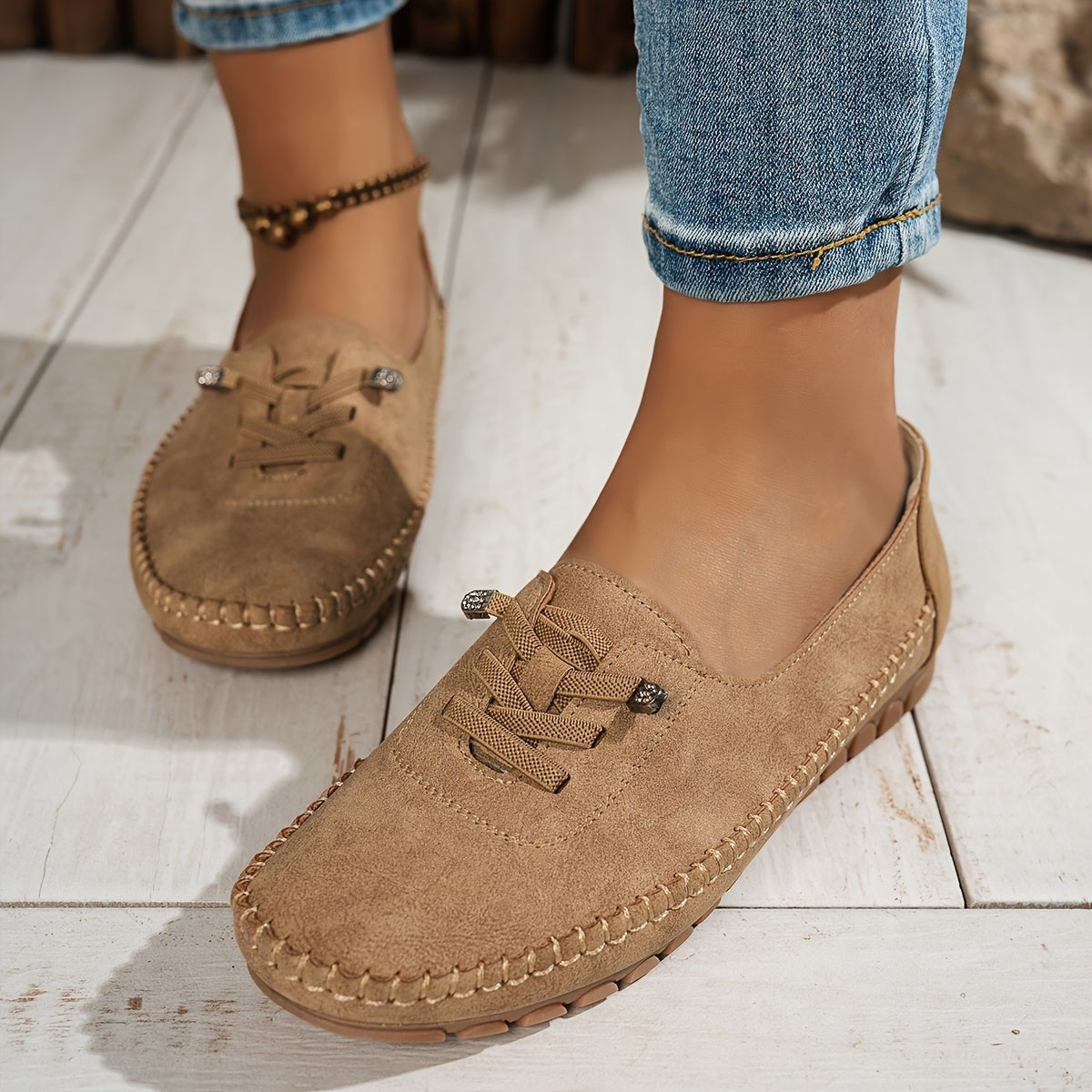 Anna | Chaussures à Enfiler Soutien Voûte Plantaire Semelle Flexible pour Femme - Marron