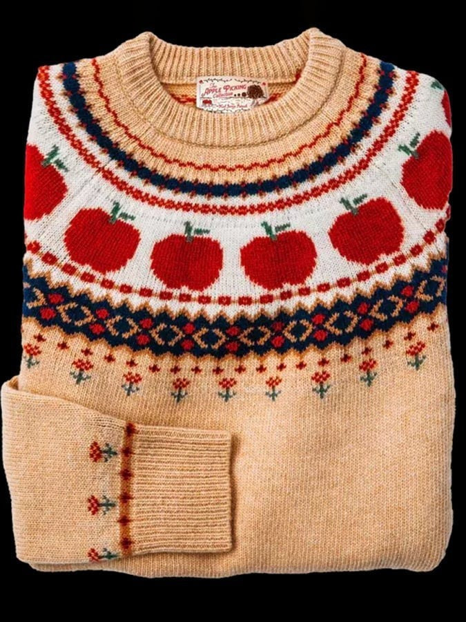 Anna | Pull Déguisement Halloween Femme Fair Isle Motifs Festifs Manches Longues - Pomme Jacquard