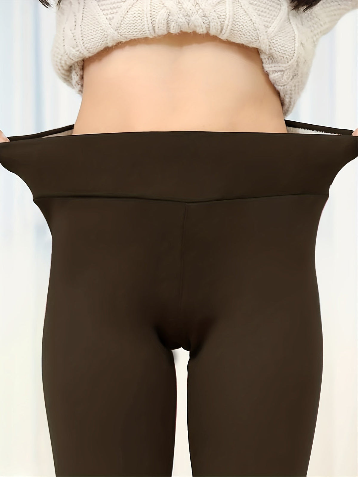 Arthur | Dames Legging Thermique Femme Doublé Polaire Taille Haute Coupe Ample - Noir