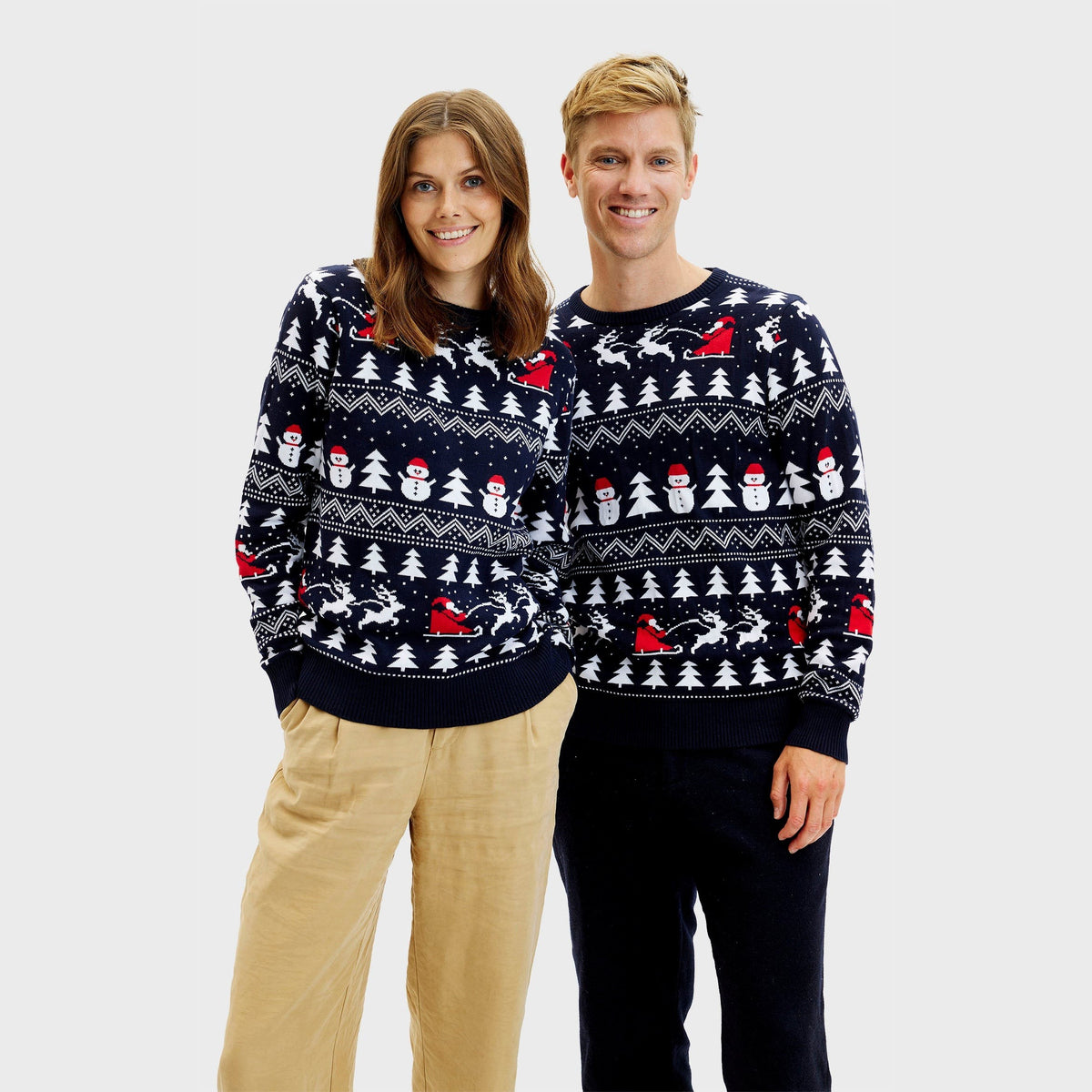 Arthur | Pull de noël pour Homme Col Rond Coton Biologique Bleu Marine - Unique
