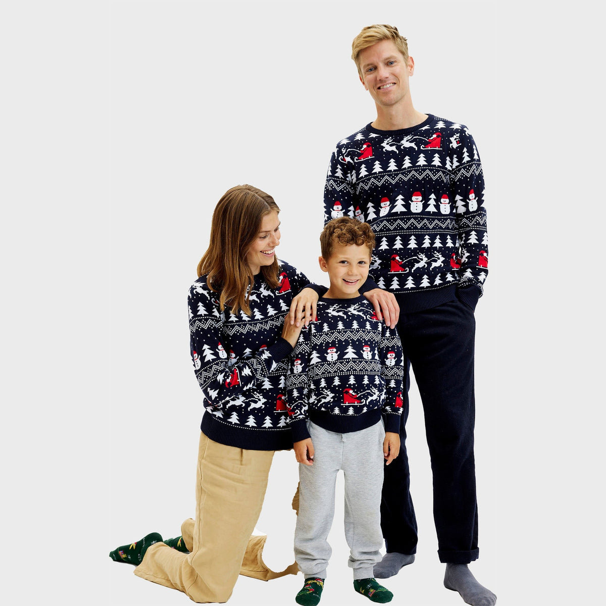 Arthur | Pull de noël pour Homme Col Rond Coton Biologique Bleu Marine - Unique