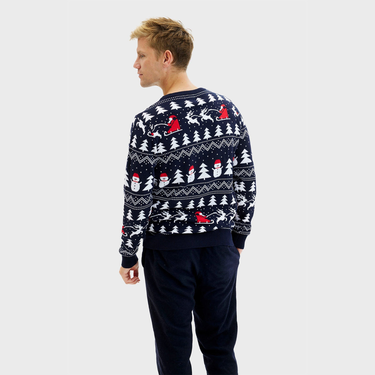 Arthur | Pull de noël pour Homme Col Rond Coton Biologique Bleu Marine - Unique