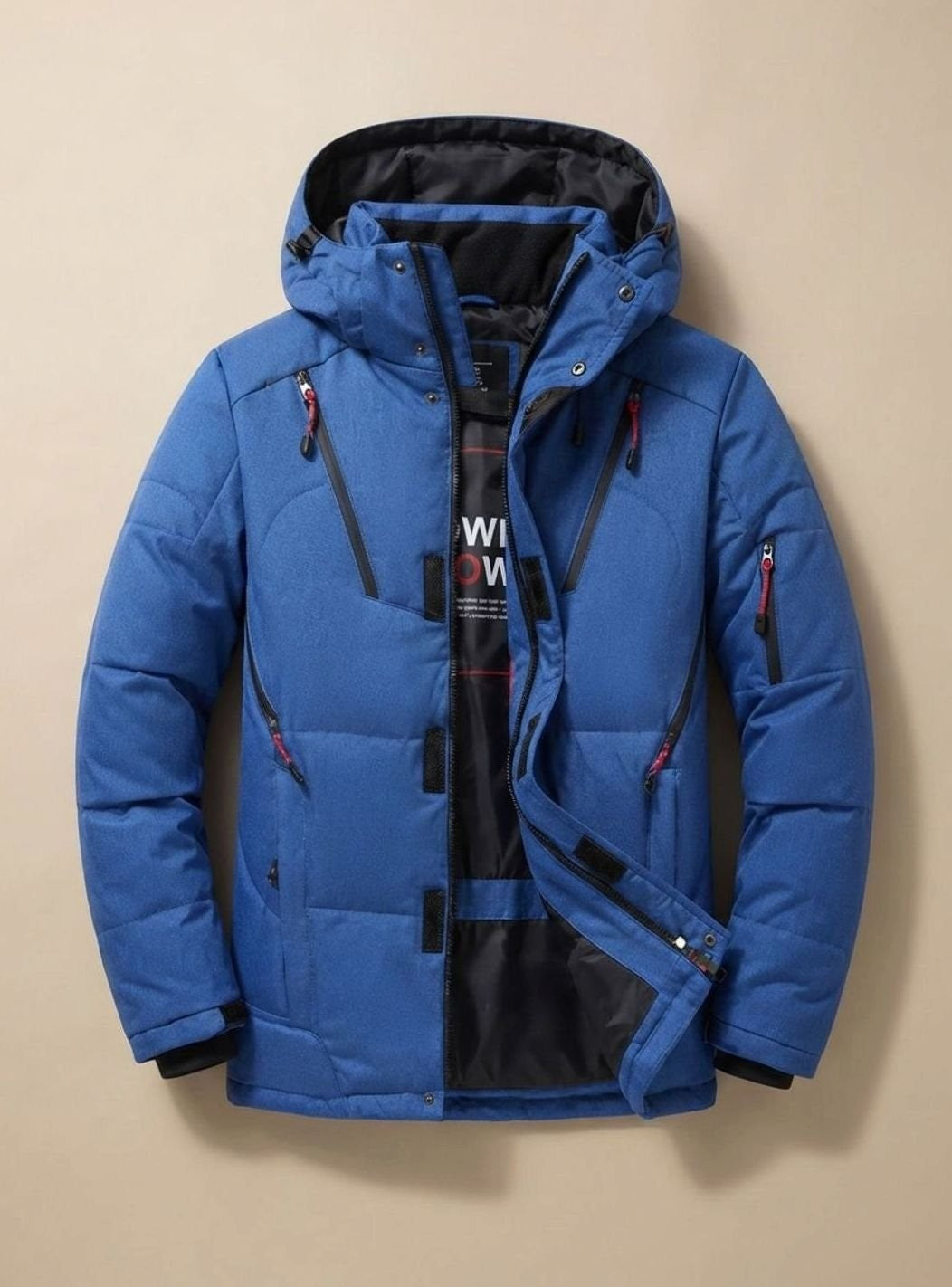 Arthur | Veste d'Hiver Homme Coupe Ajustée Capuche Intégrée Doublée Duvet - Gris