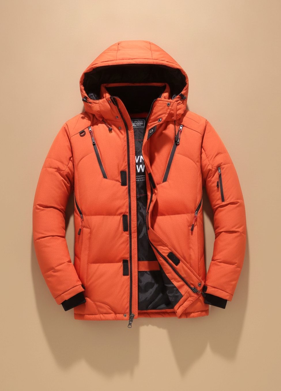 Arthur | Veste d'Hiver Homme Coupe Ajustée Capuche Intégrée Doublée Duvet - Gris