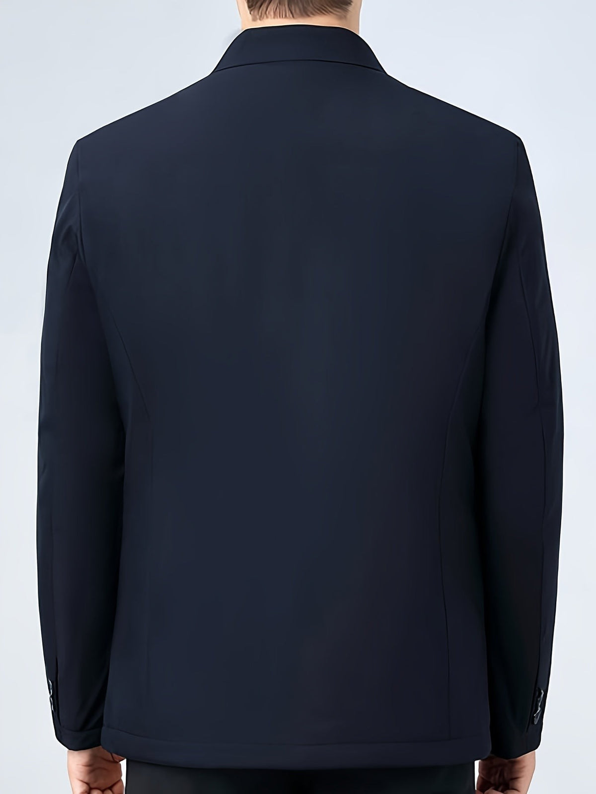 Arthur | Veste pour Homme Revers Fermeture Éclair Coupe Classique Unie - Bleu Marine
