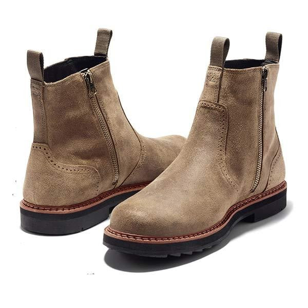 Baptiste | Bottes Chelsea pour Homme Élastique Doublure Souple Talon Robuste - Kaki