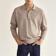 Baptiste | Chemise Polo Homme Manches Longues Col Classique Coupe Décontractée - Kaki