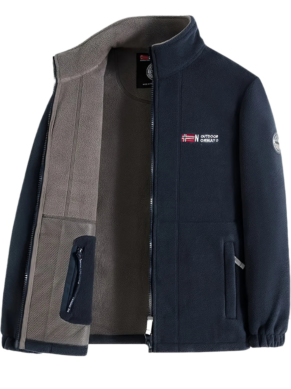 Baptiste | Veste pour Homme Coupe Ample Rits Doublure Isolante Outdoor - Bleu Marine