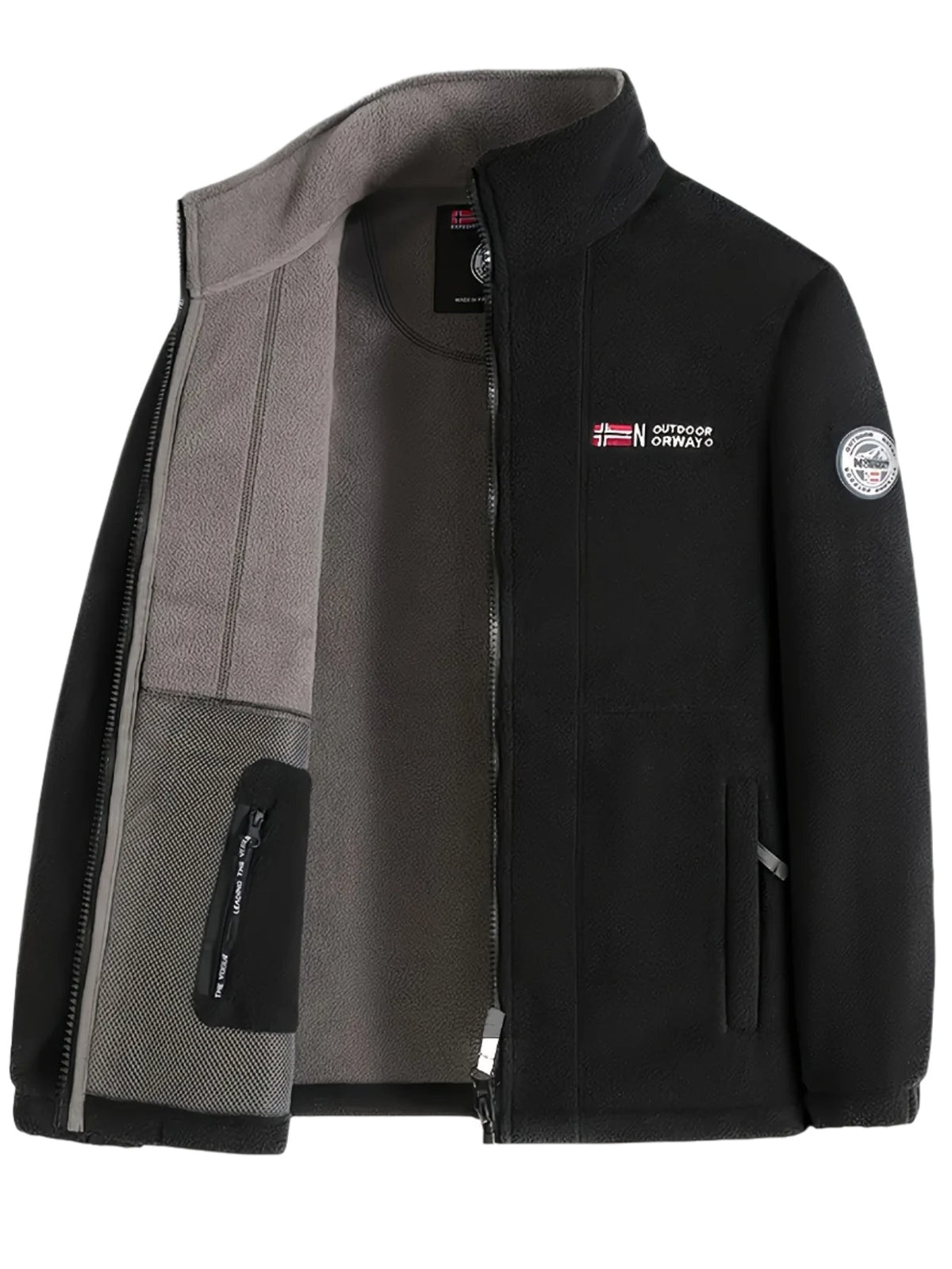 Baptiste | Veste pour Homme Coupe Ample Rits Doublure Isolante Outdoor - Noir