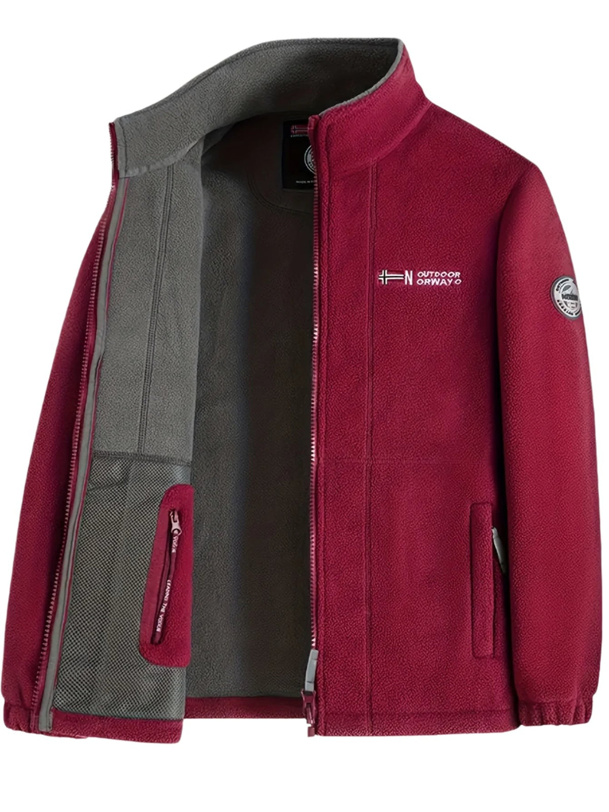 Baptiste | Veste pour Homme Coupe Ample Rits Doublure Isolante Outdoor - Rouge