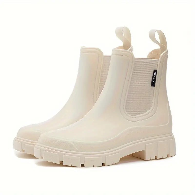 Camille | Bottines Femme Imperméables Sans Lacets Chelsea - Beige