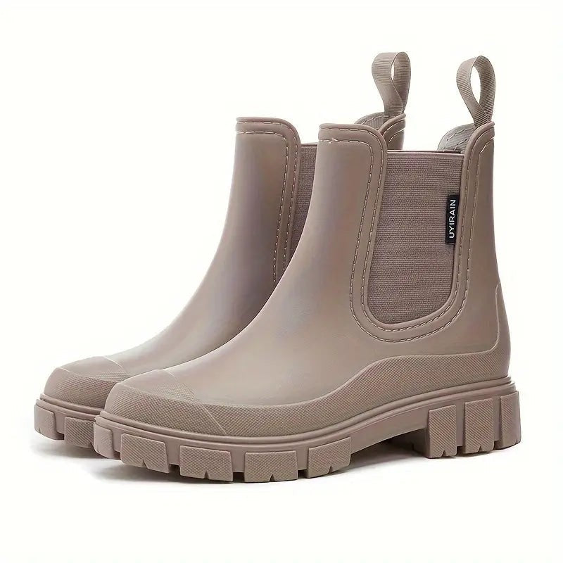 Camille | Bottines Femme Imperméables Sans Lacets Chelsea - Marron