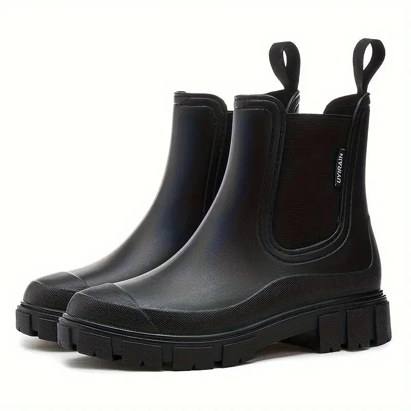 Camille | Bottines Femme Imperméables Sans Lacets Chelsea - Noir