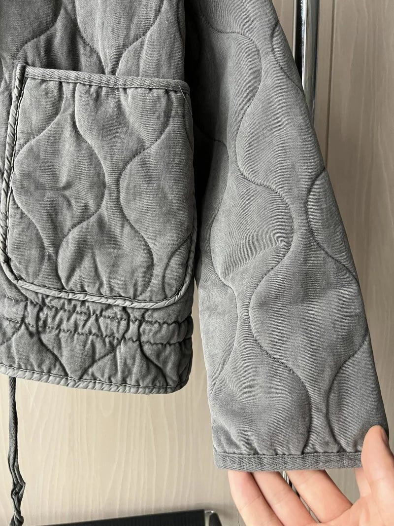 Camille | Dames Veste Matelassée Avant Poches Raglan Cordon Réglable - Crème