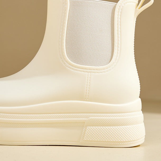 Charlotte | Bottes Femme Plateforme Talon Épais Tige Élastique Imperméable - Vert