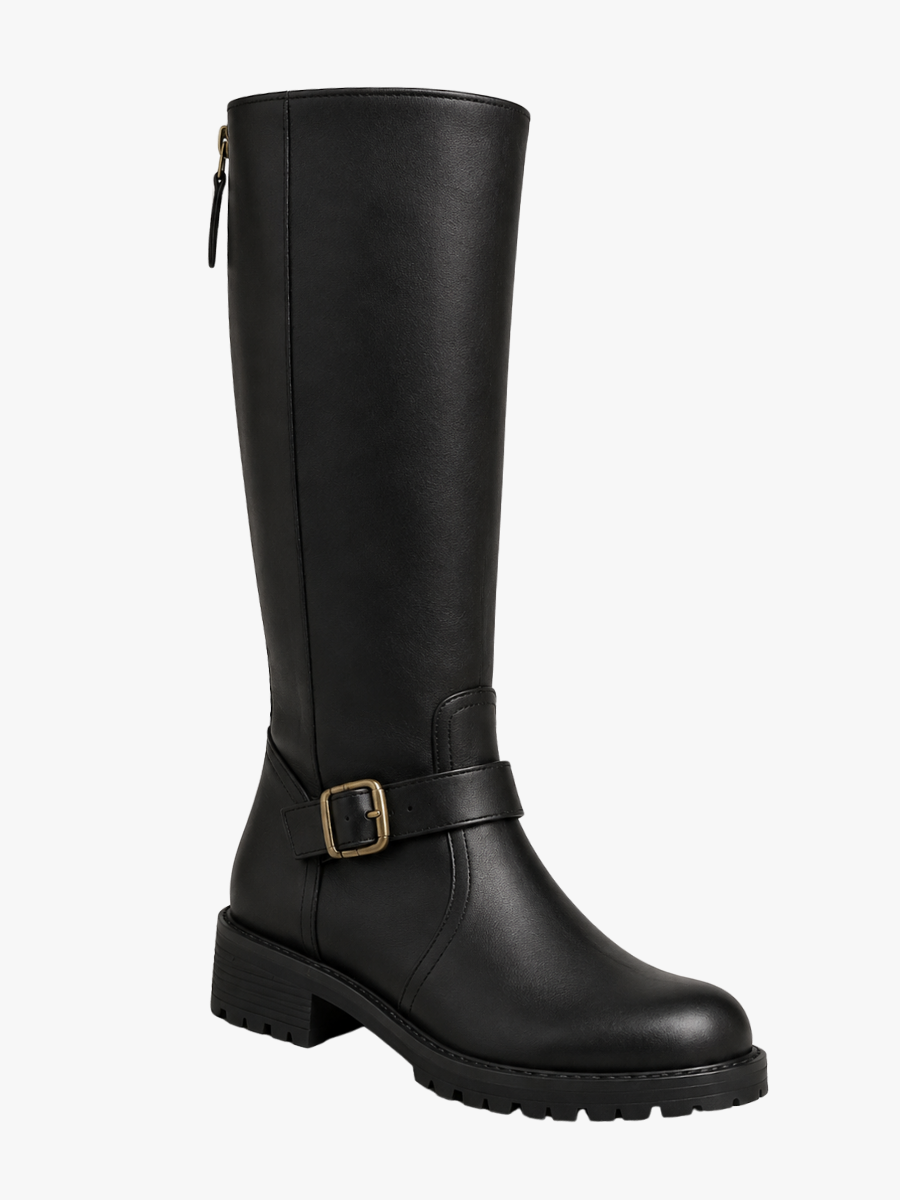 Charlotte | Bottes pour Femme Bout Large Soutien Voûte Plantaire Semelles Ergonomiques - Noir
