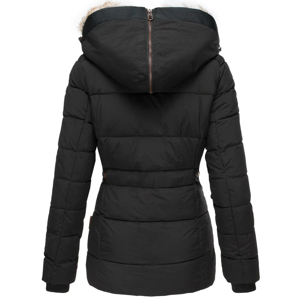Charlotte | Veste d'Hiver Femme Coupe Ajustée Polyester Doublée - Noir