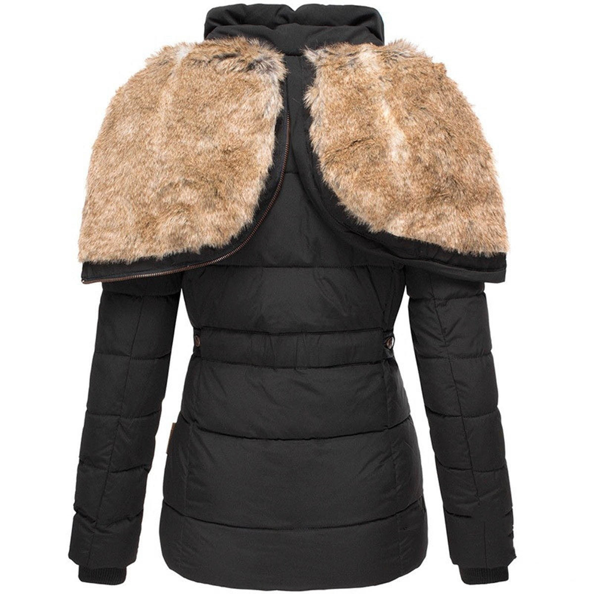 Charlotte | Veste d'Hiver Femme Coupe Ajustée Polyester Doublée - Noir