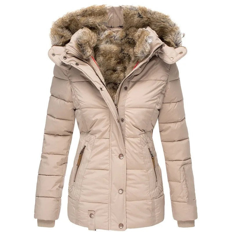 Charlotte | Veste d'Hiver Femme Coupe Ajustée Polyester Doublée - Noir