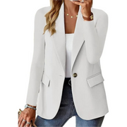 Chloe | Blazer Long pour Femme Coupe Structurée Manches Longues - Blanc