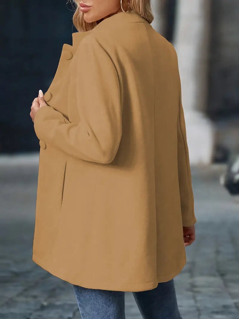 Chloe | Manteau d'Hiver pour Femme Coupe Longue Fermeture Boutonnée - Crème