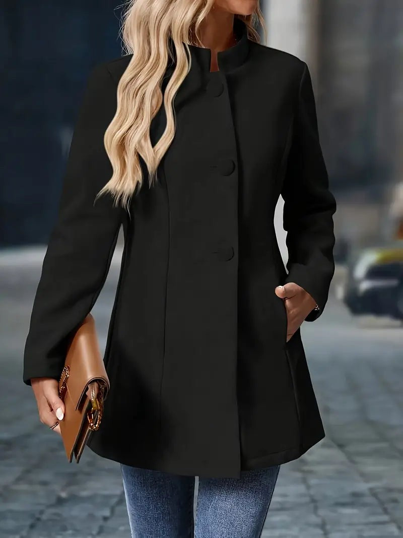 Chloe | Manteau d'Hiver pour Femme Coupe Longue Fermeture Boutonnée - Crème