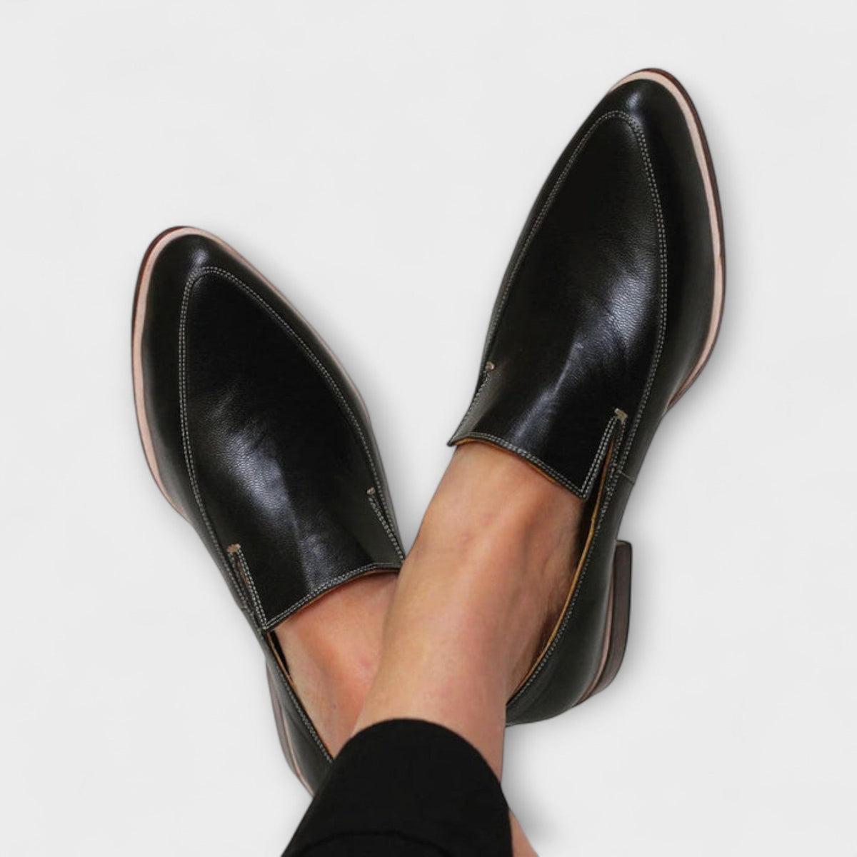 Chloe | Mocassins Femme Sans Lacets Orthopédiques Silhouette Classique - Noir