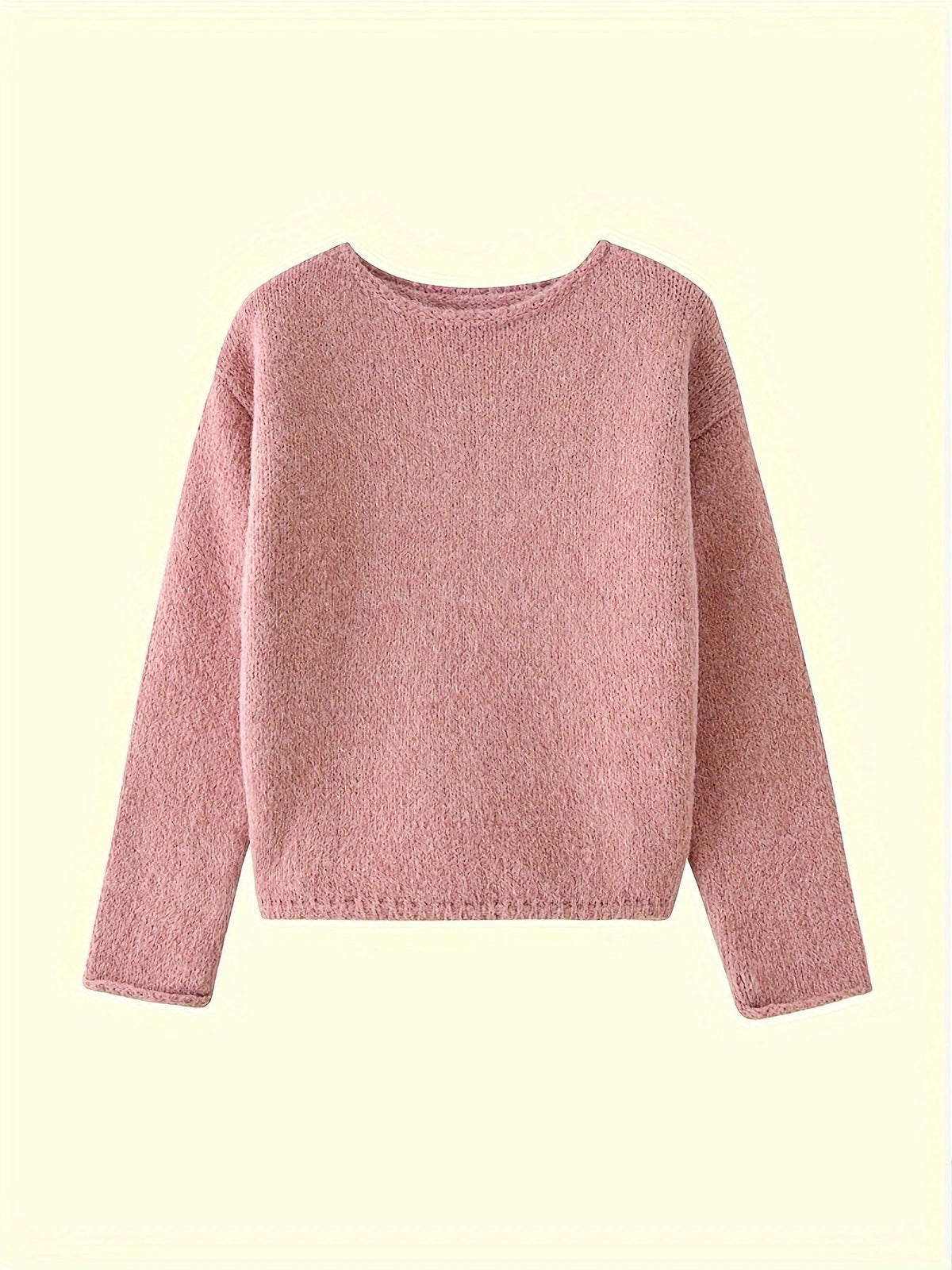 Chloe | Pour Femme Pull Oversize Col Rond Ample - Rose