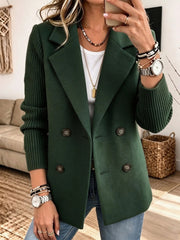 Chloe | Veste pour Femme Double Boutonnage Manches Côtelées Coupe Ample - Vert
